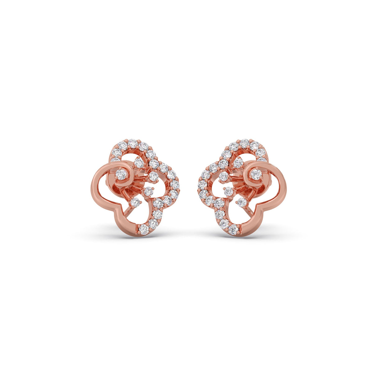 Blush Bloom Diamond Stud Earrings