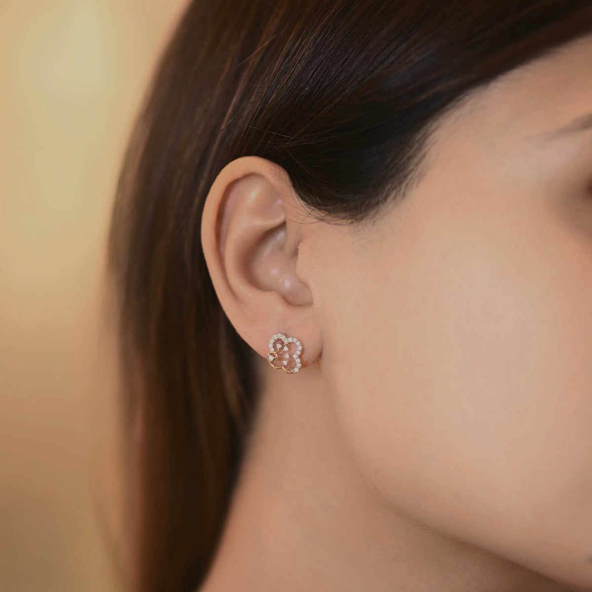Blush Bloom Diamond Stud Earrings