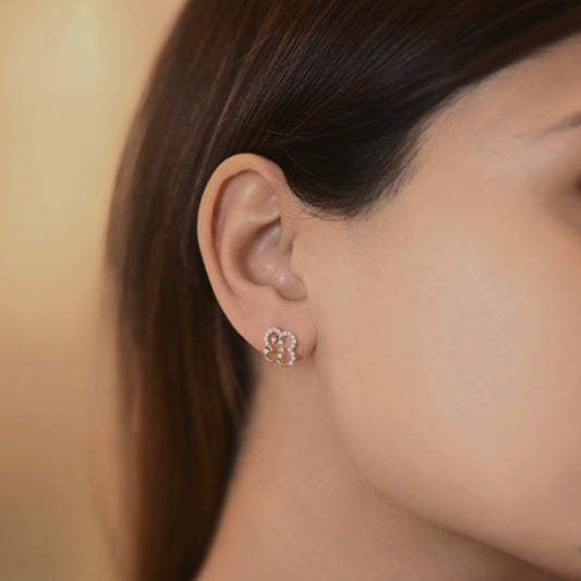 Blush Bloom Diamond Stud Earrings
