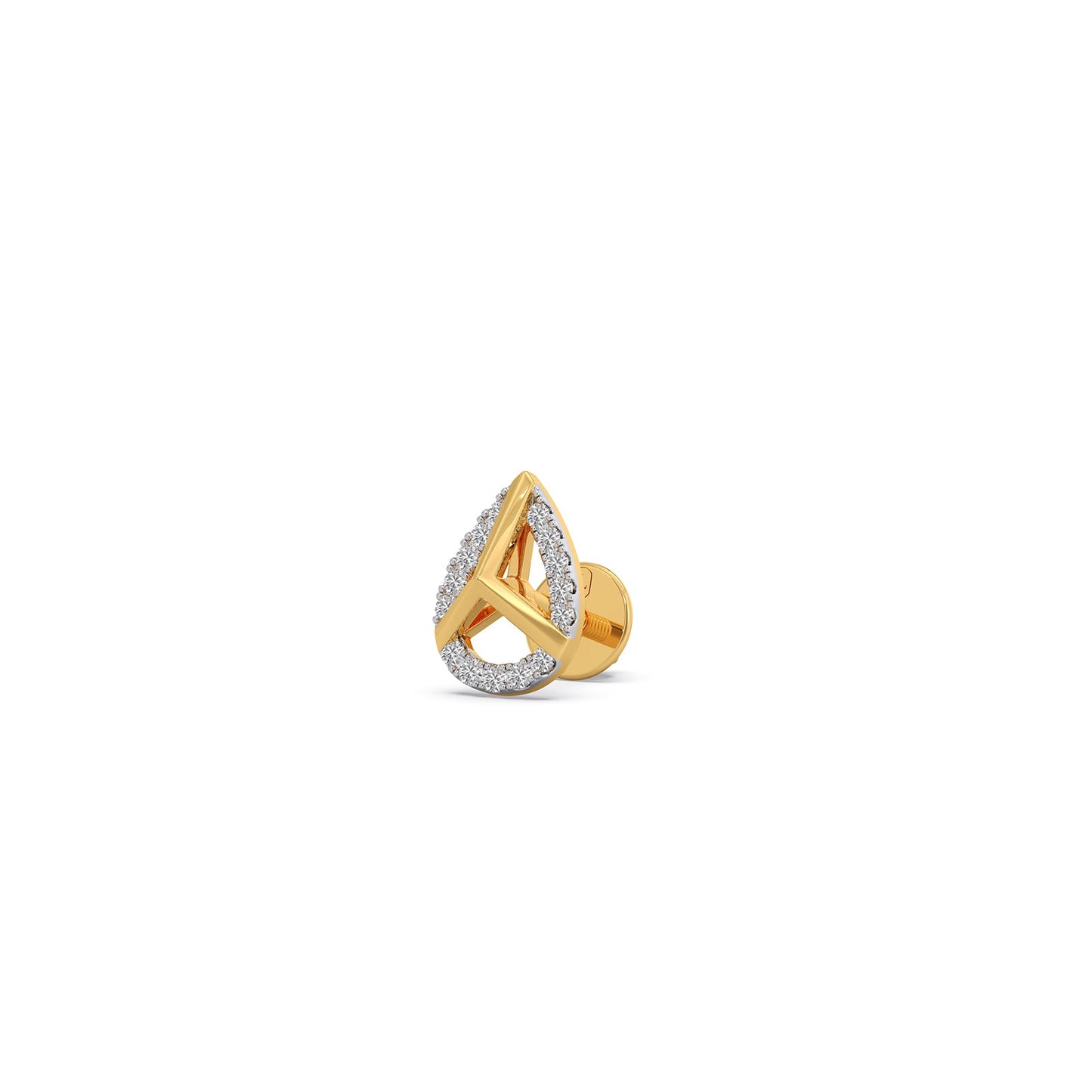 Round Diamond Pear Shape Stud Earrings
