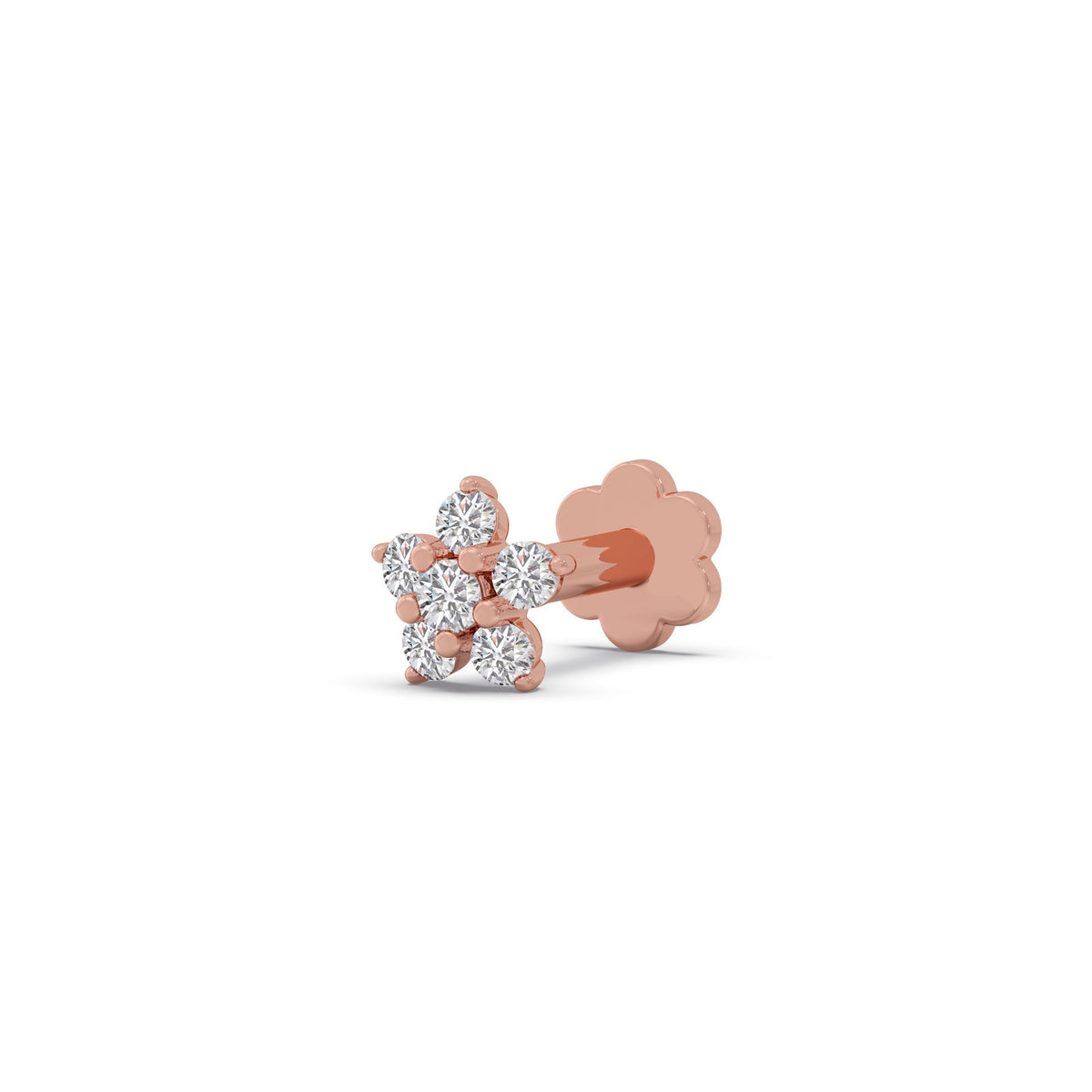 Floral Round Diamond Earrings