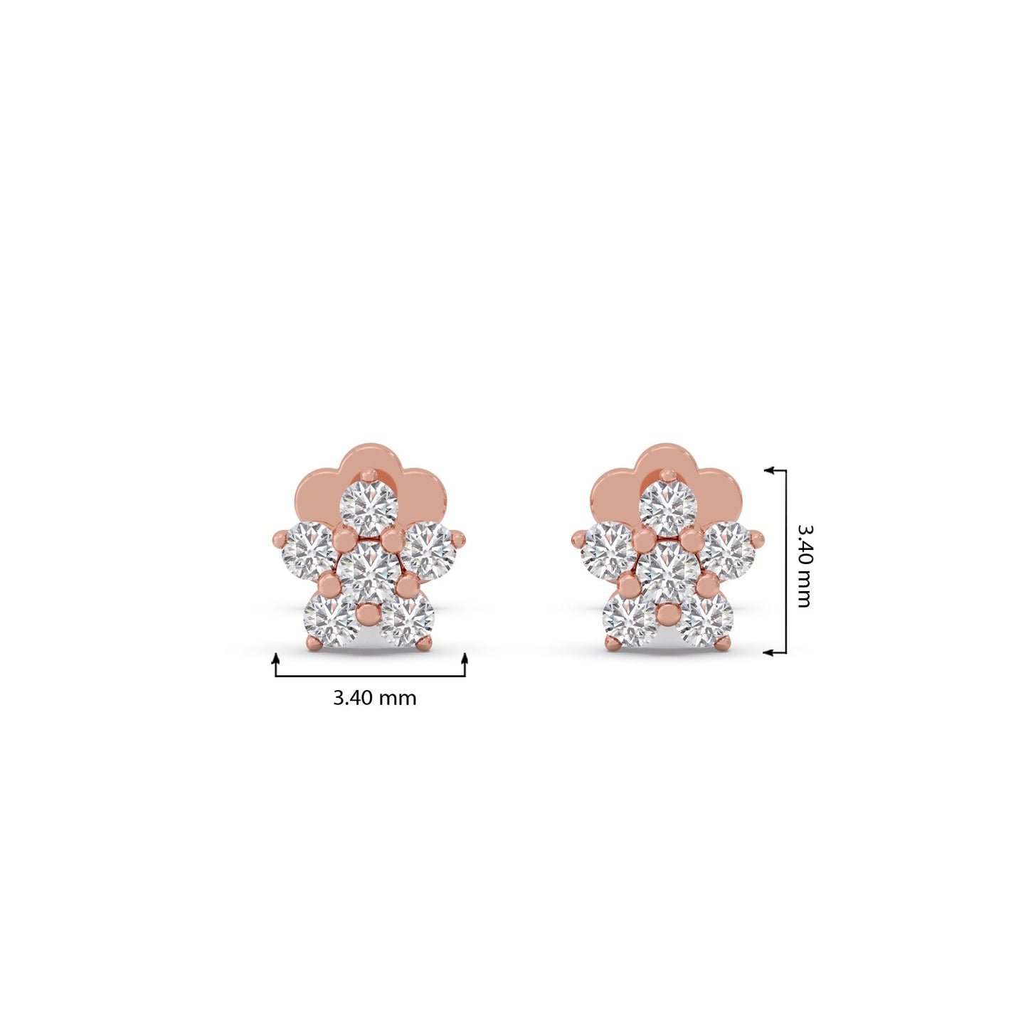 Floral Round Diamond Earrings