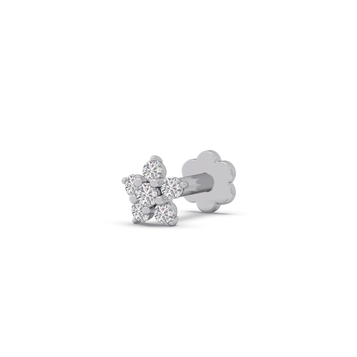 Floral Round Diamond Earrings