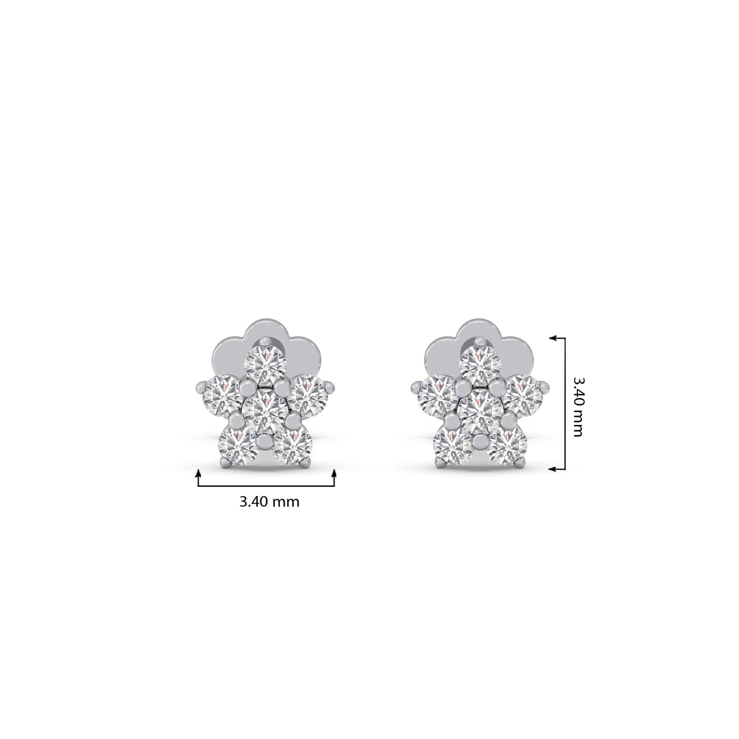 Floral Round Diamond Earrings