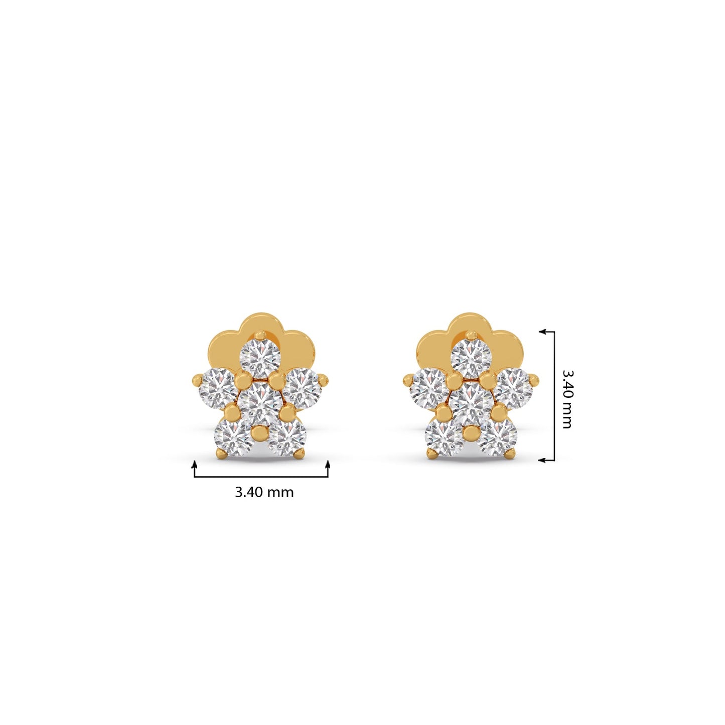 Floral Round Diamond Earrings