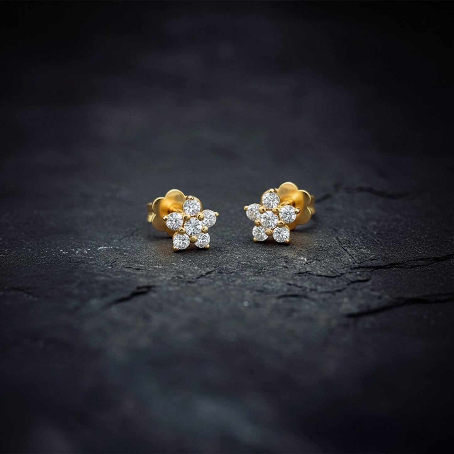 Floral Round Diamond Earrings