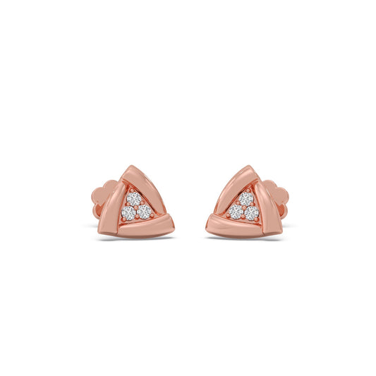 Triangle Round Diamond Earrings