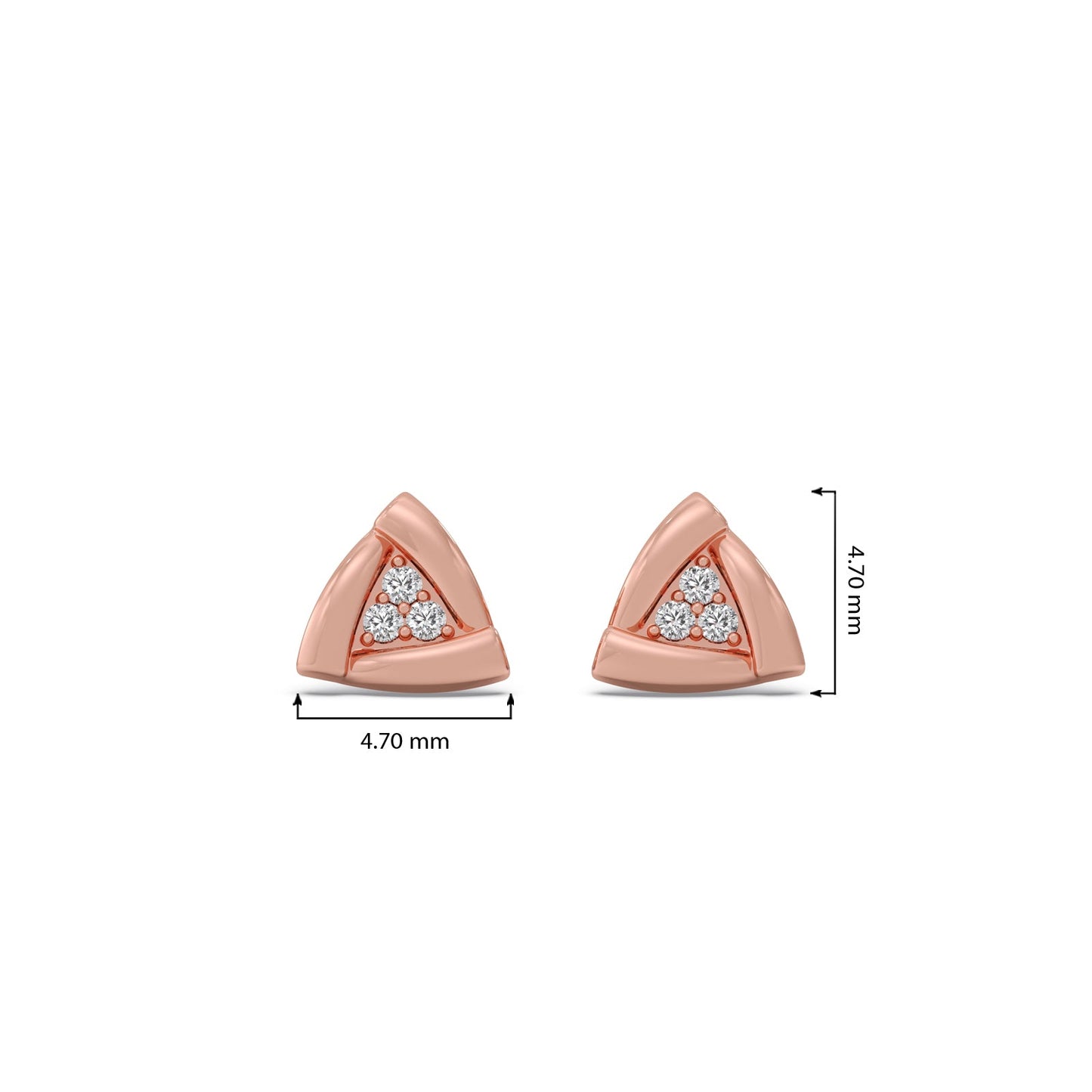 Triangle Round Diamond Earrings