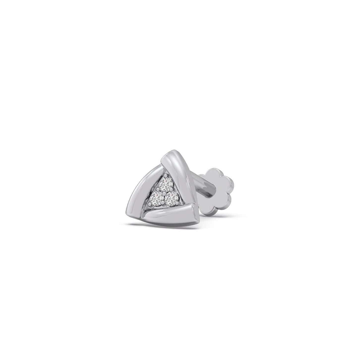 Triangle Round Diamond Earrings