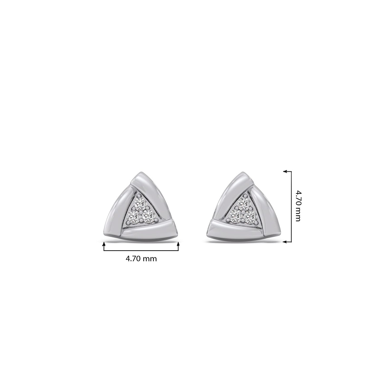 Triangle Round Diamond Earrings