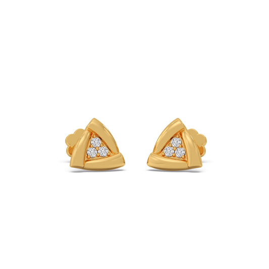 Triangle Round Diamond Earrings