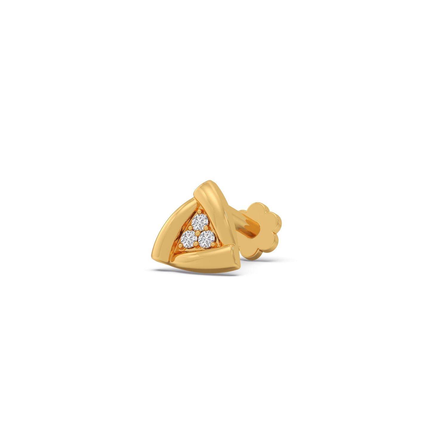 Triangle Round Diamond Earrings
