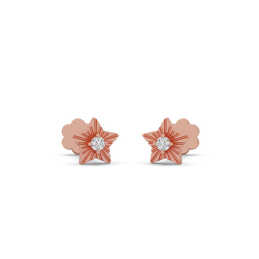 Star Round Diamond Earrings