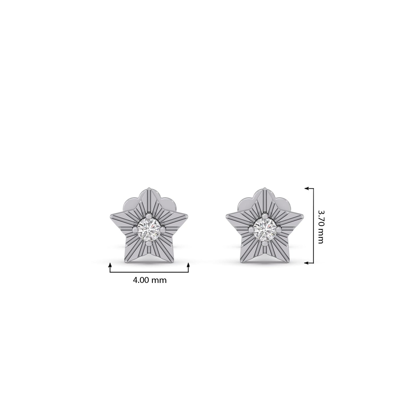 Star Round Diamond Earrings