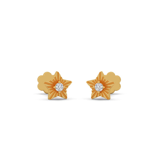 Star Round Diamond Earrings