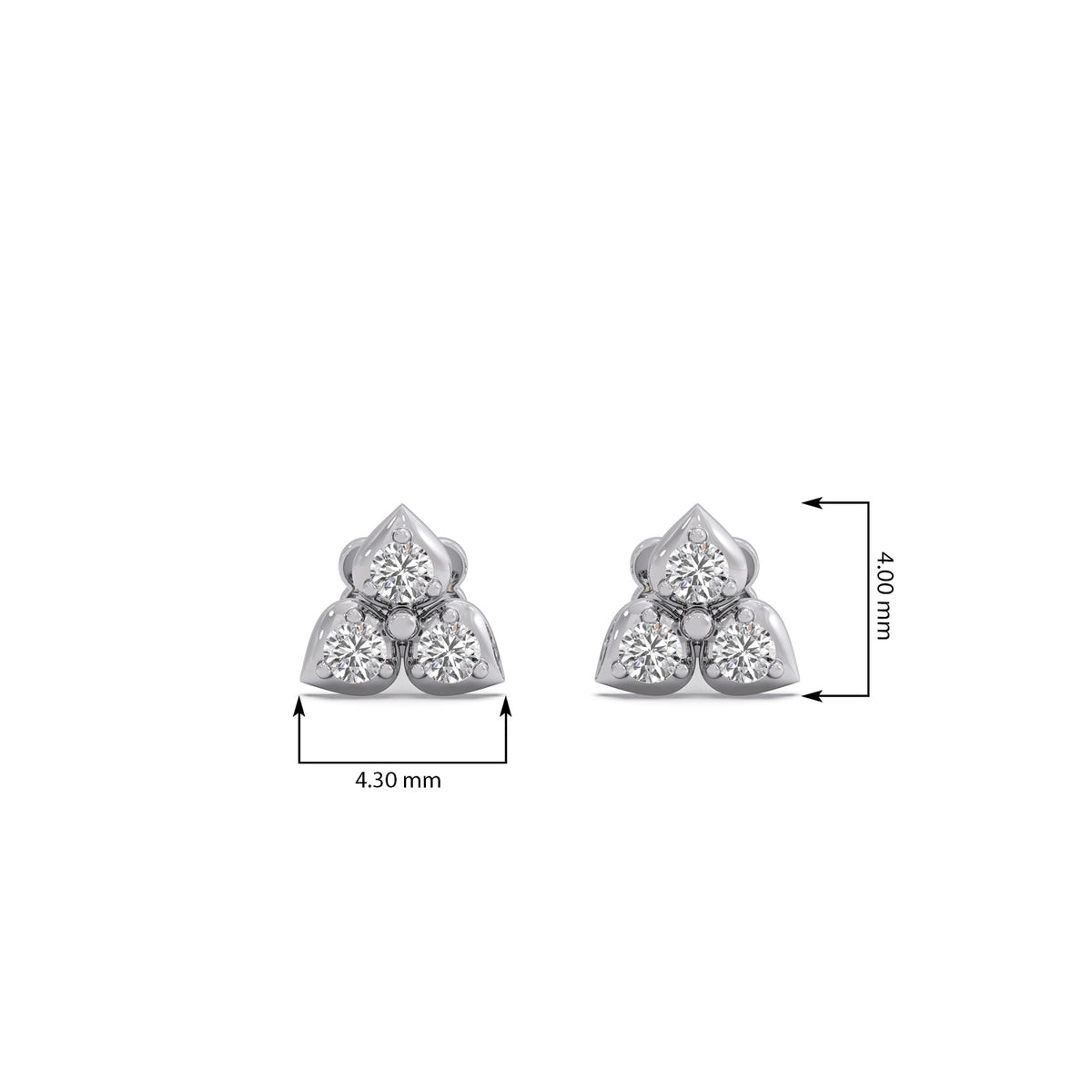 Trio Stud Diamond Earrings
