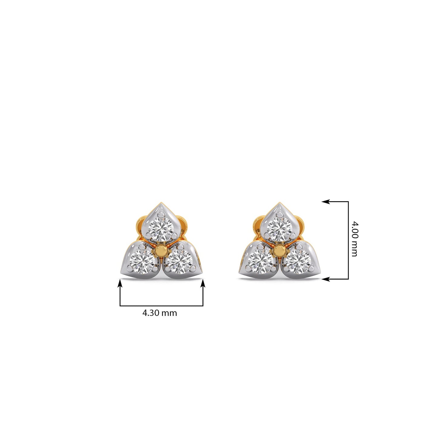 Trio Stud Diamond Earrings