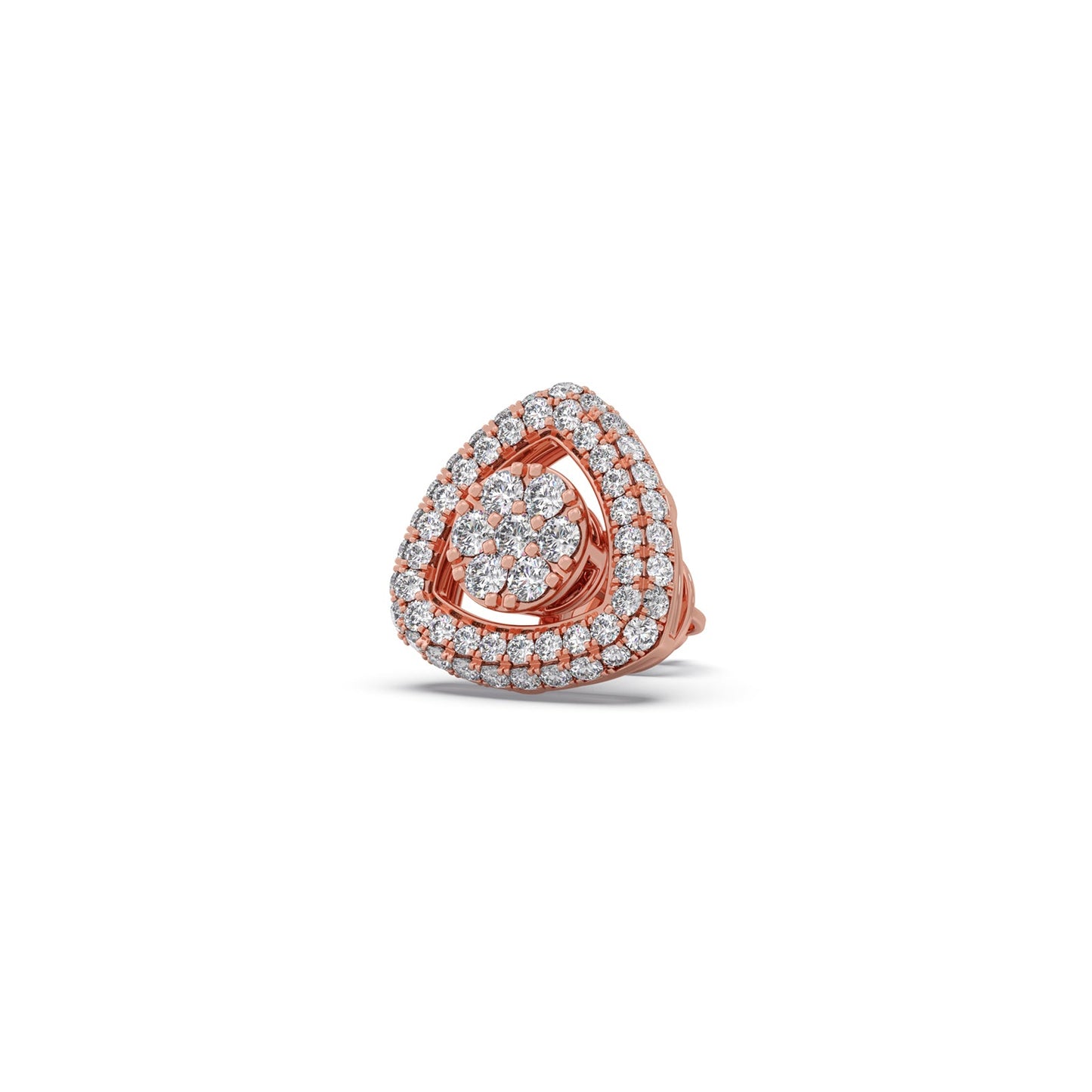 Geo Cluster Round Diamond Stud Earrings