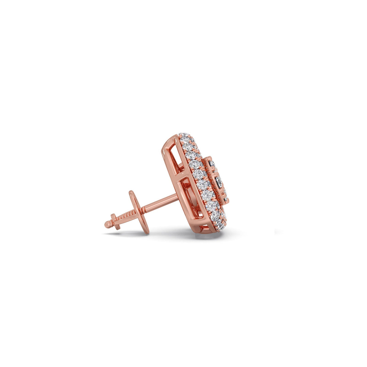 Geo Cluster Round Diamond Stud Earrings