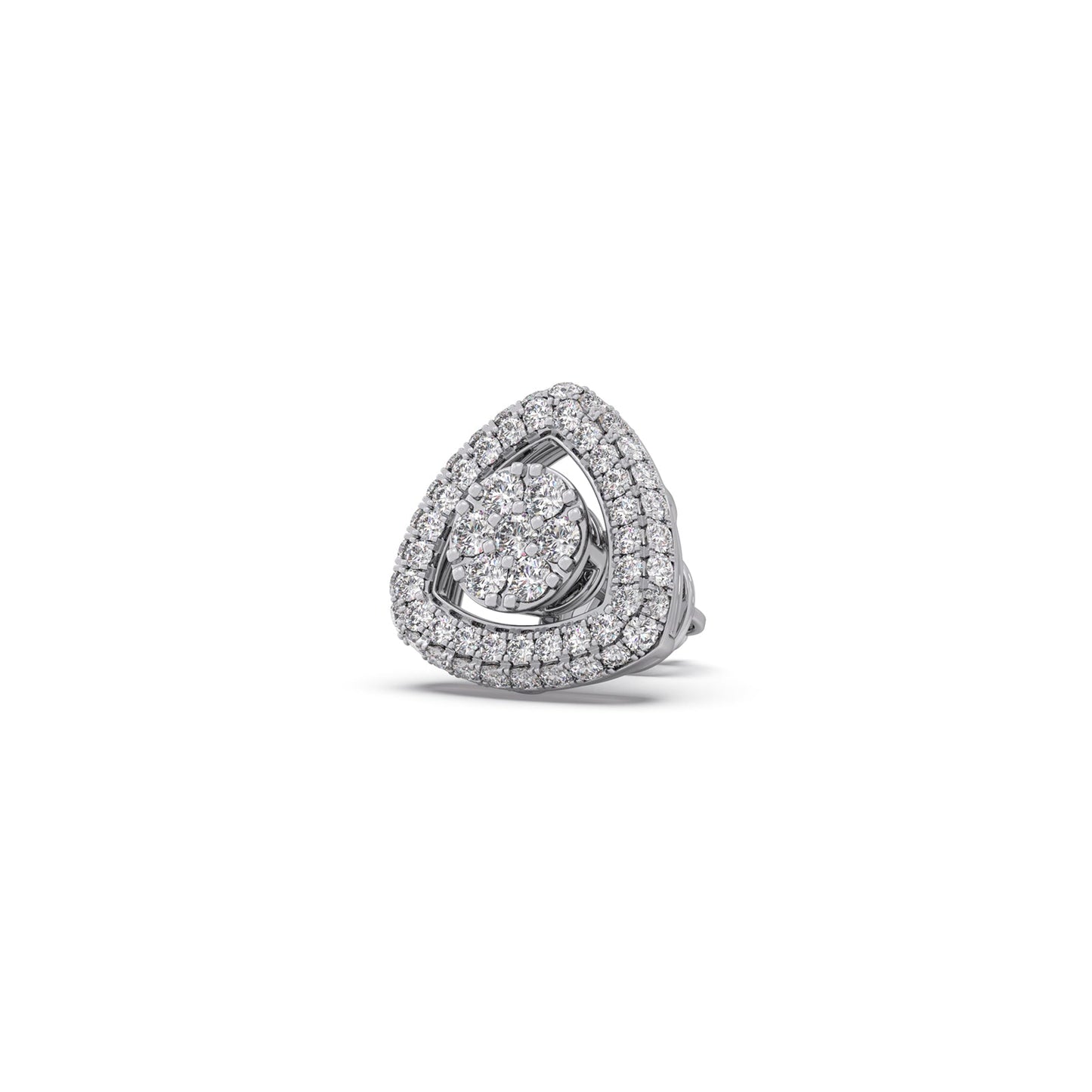 Geo Cluster Round Diamond Stud Earrings
