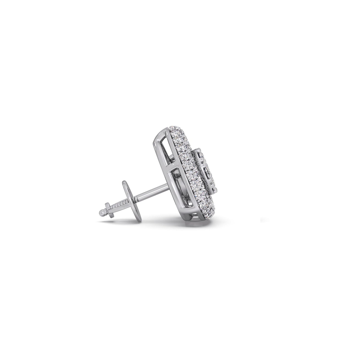 Geo Cluster Round Diamond Stud Earrings
