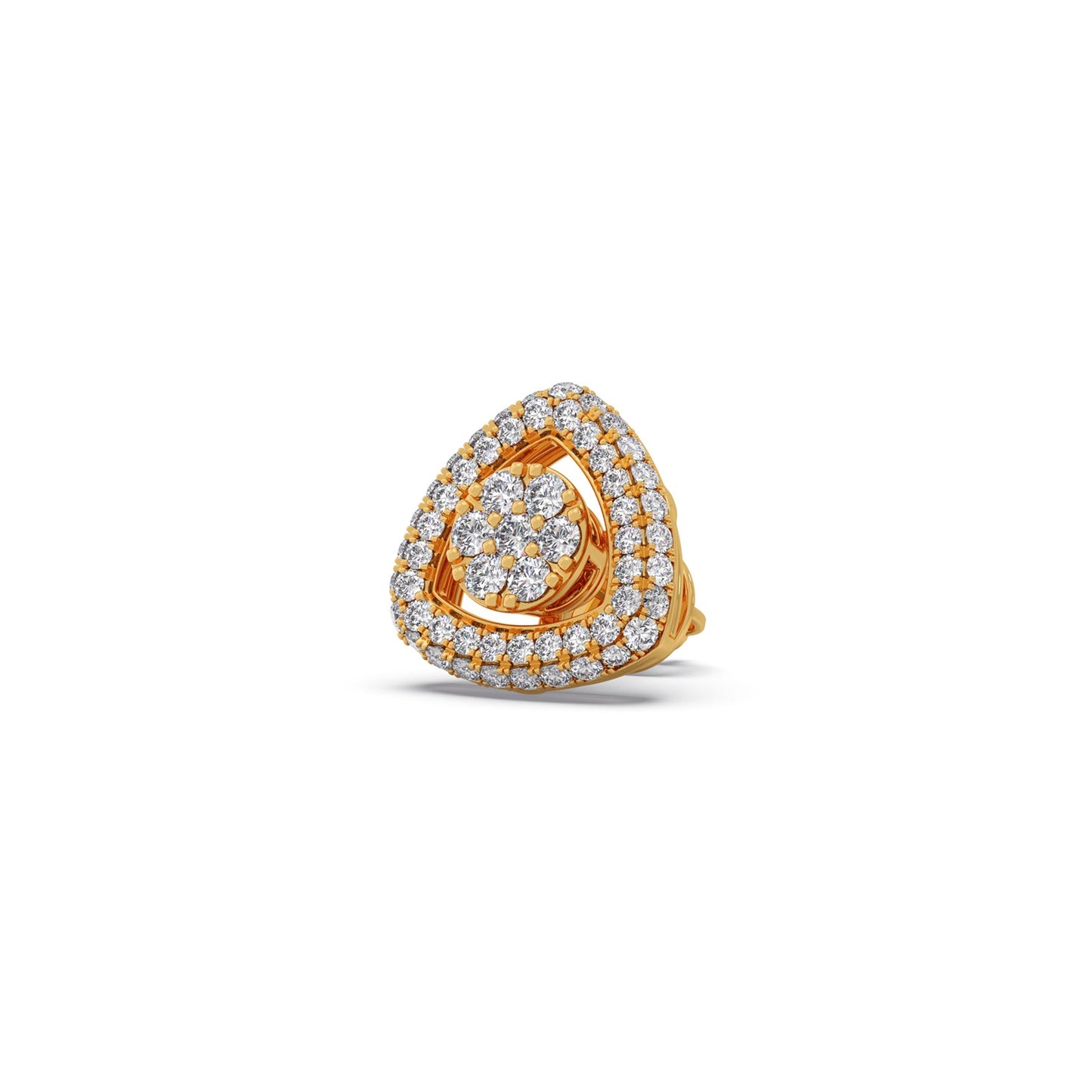 Geo Cluster Round Diamond Stud Earrings