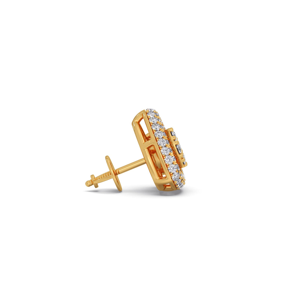 Geo Cluster Round Diamond Stud Earrings