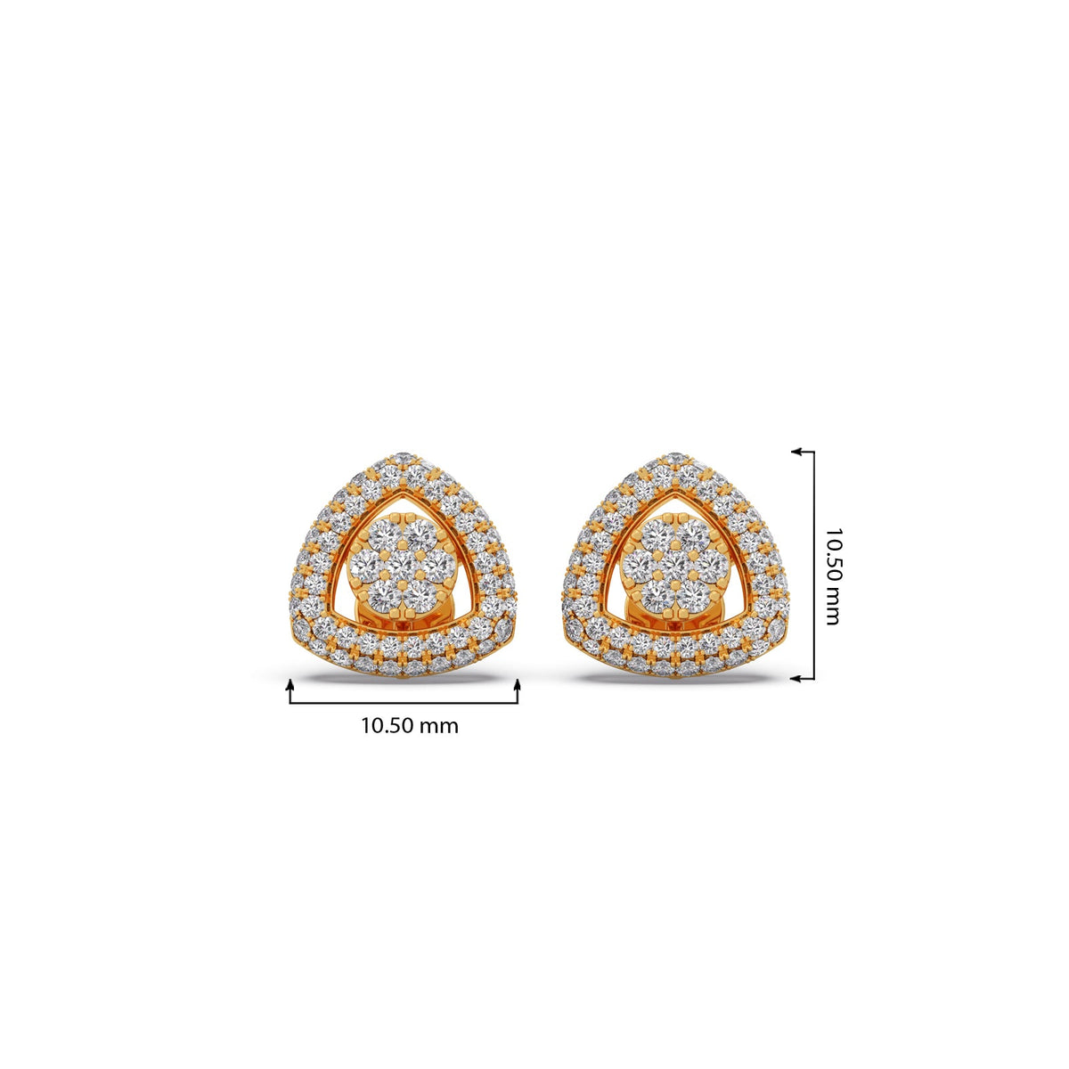 Geo Cluster Round Diamond Stud Earrings