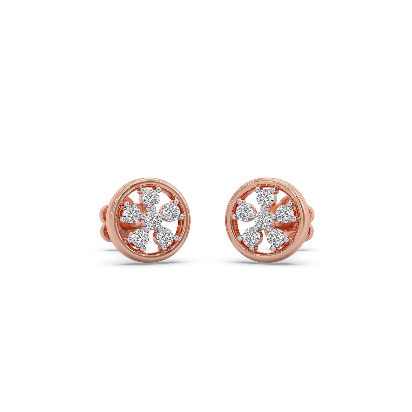 Cluster Stud Diamond Earrings