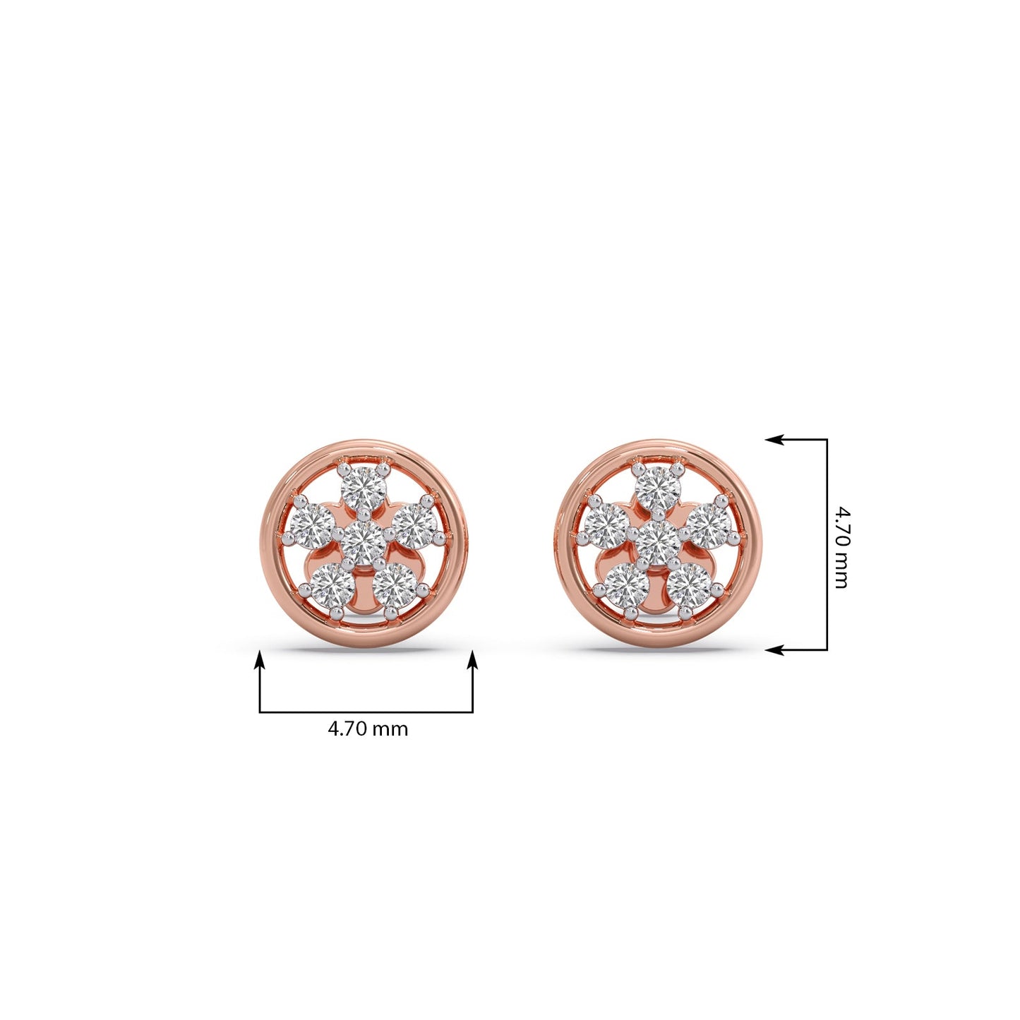 Cluster Stud Diamond Earrings