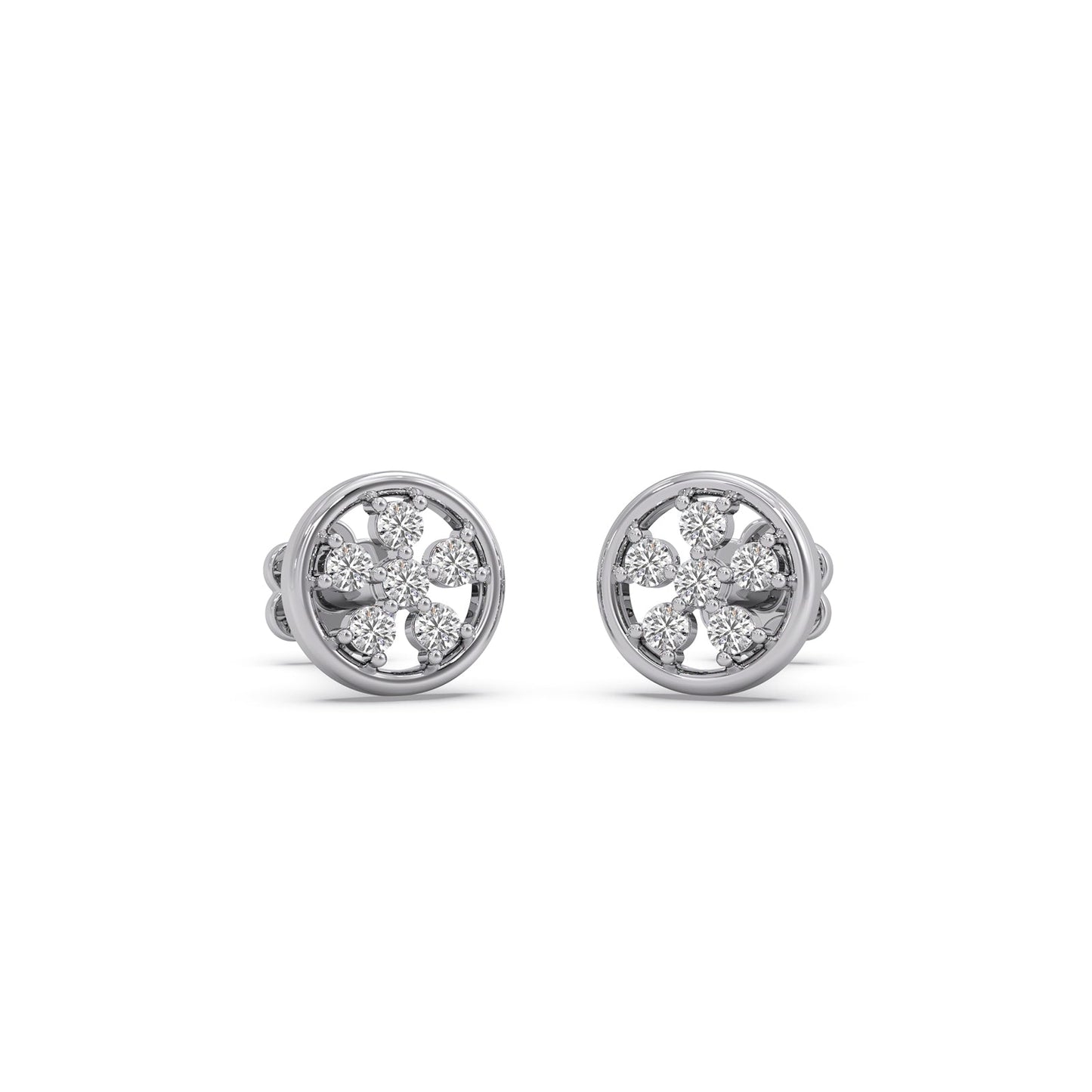 Cluster Stud Diamond Earrings