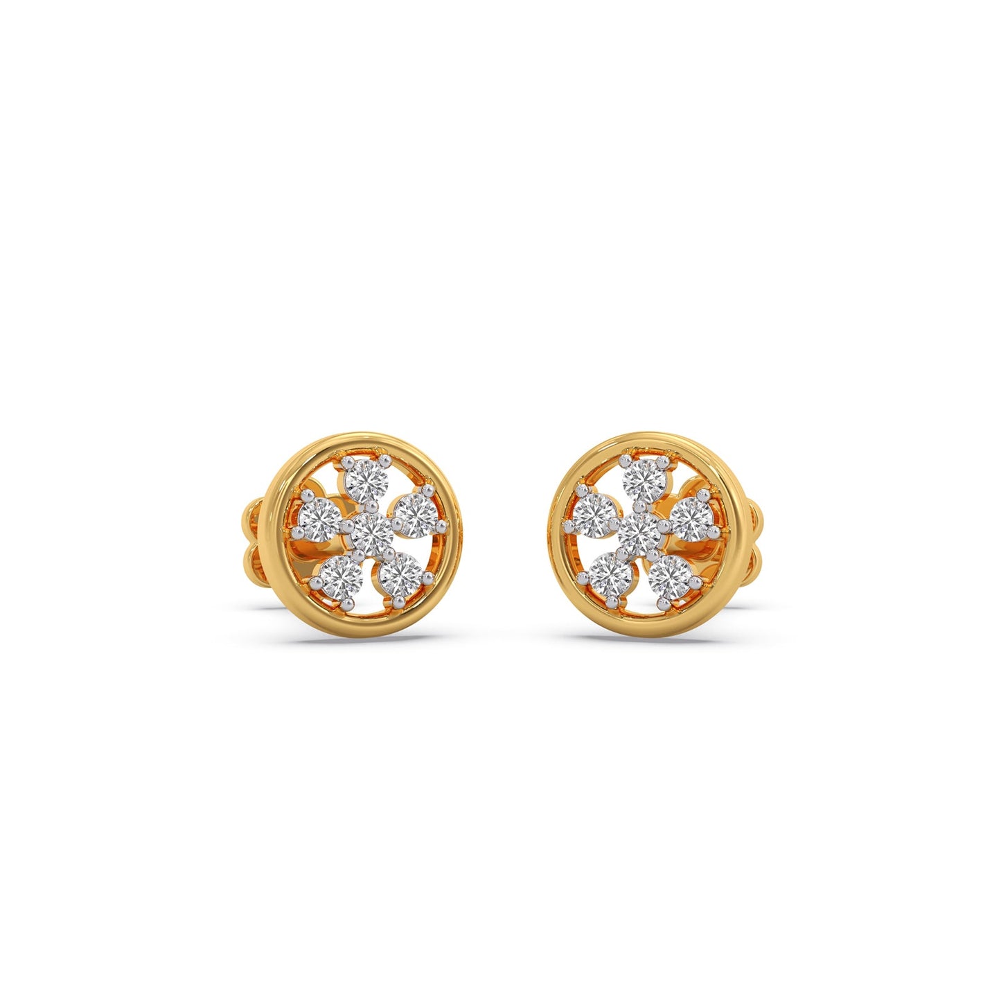 Cluster Stud Diamond Earrings