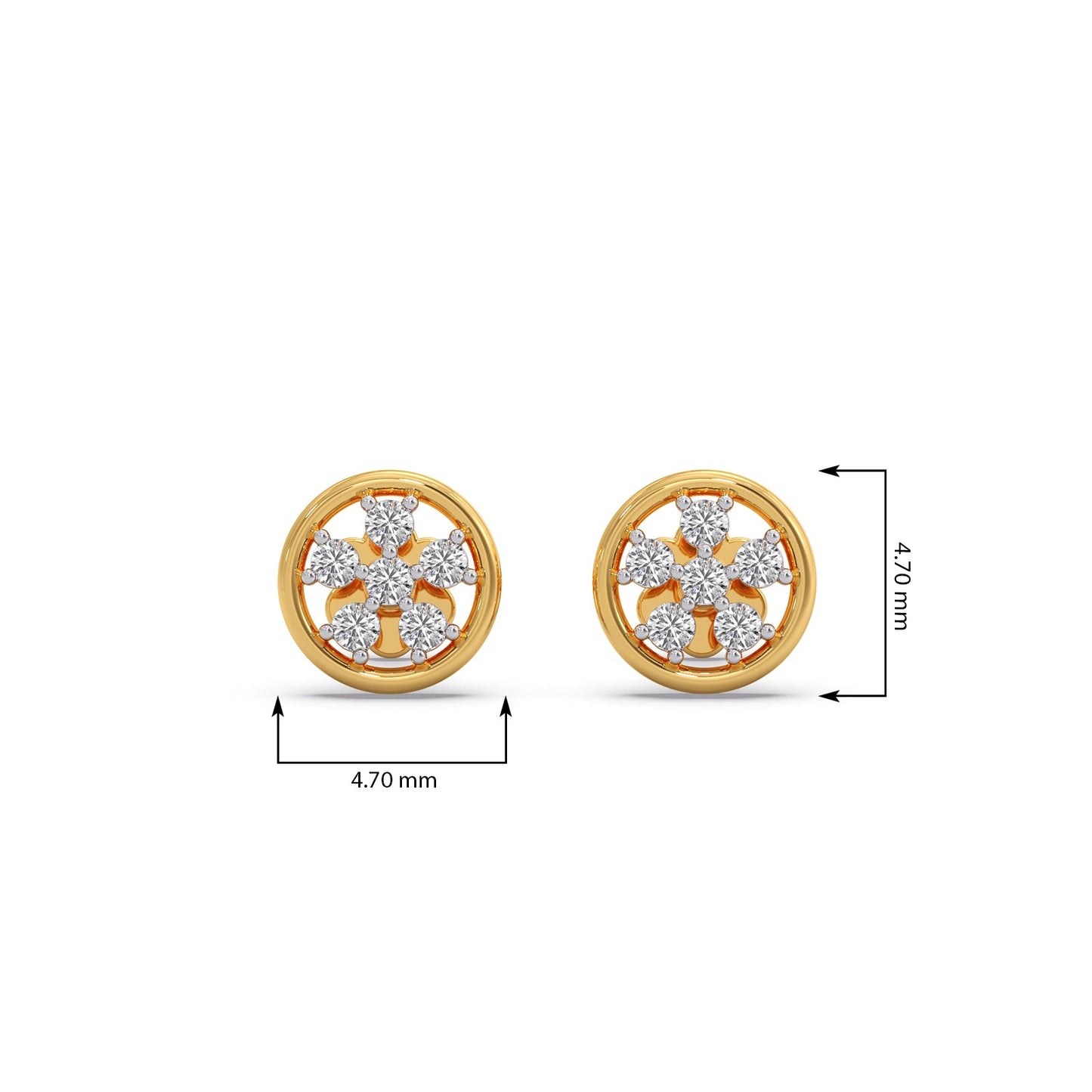 Cluster Stud Diamond Earrings