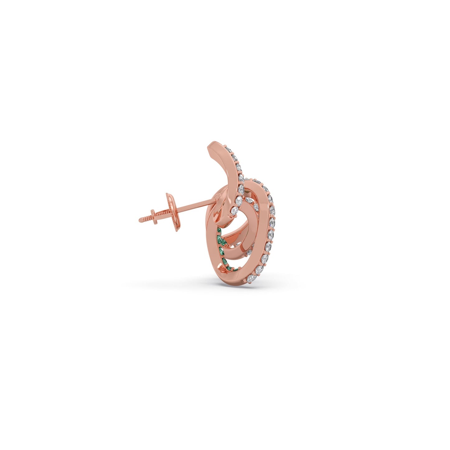 Spiral Gemstone Diamond Earrings