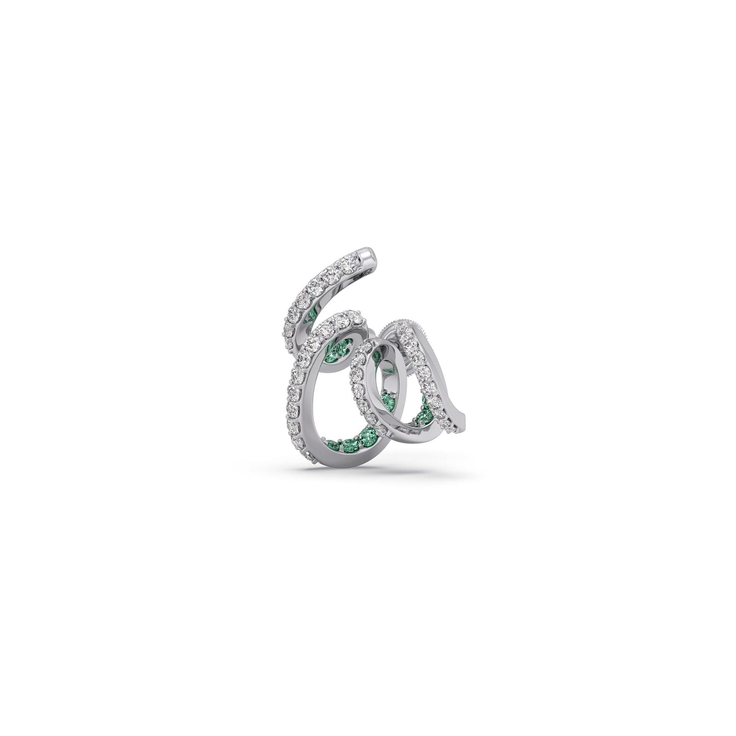 Spiral Gemstone Diamond Earrings