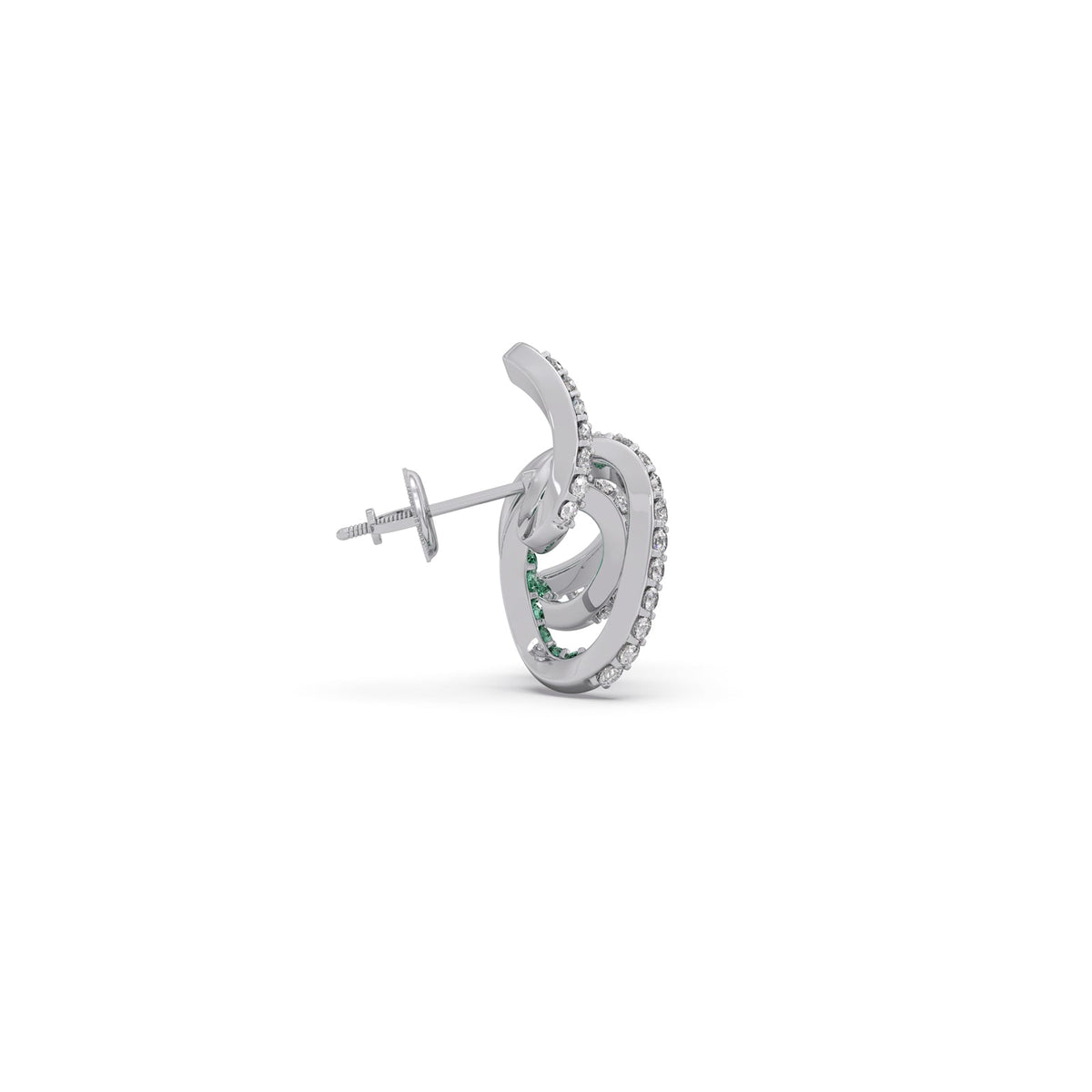 Spiral Gemstone Diamond Earrings