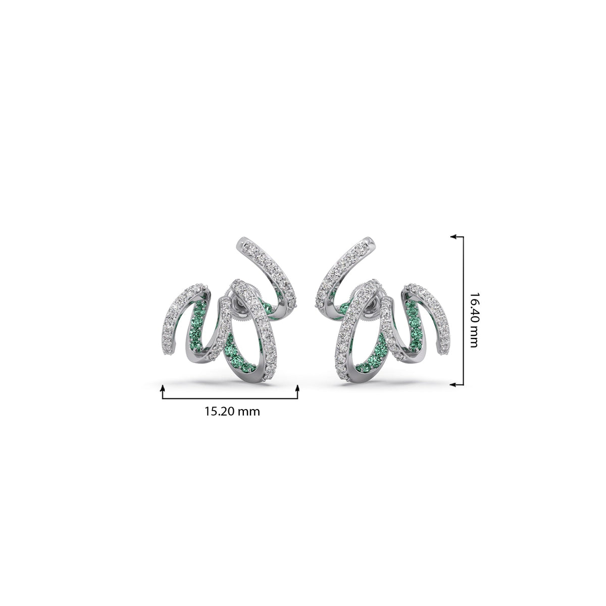 Spiral Gemstone Diamond Earrings