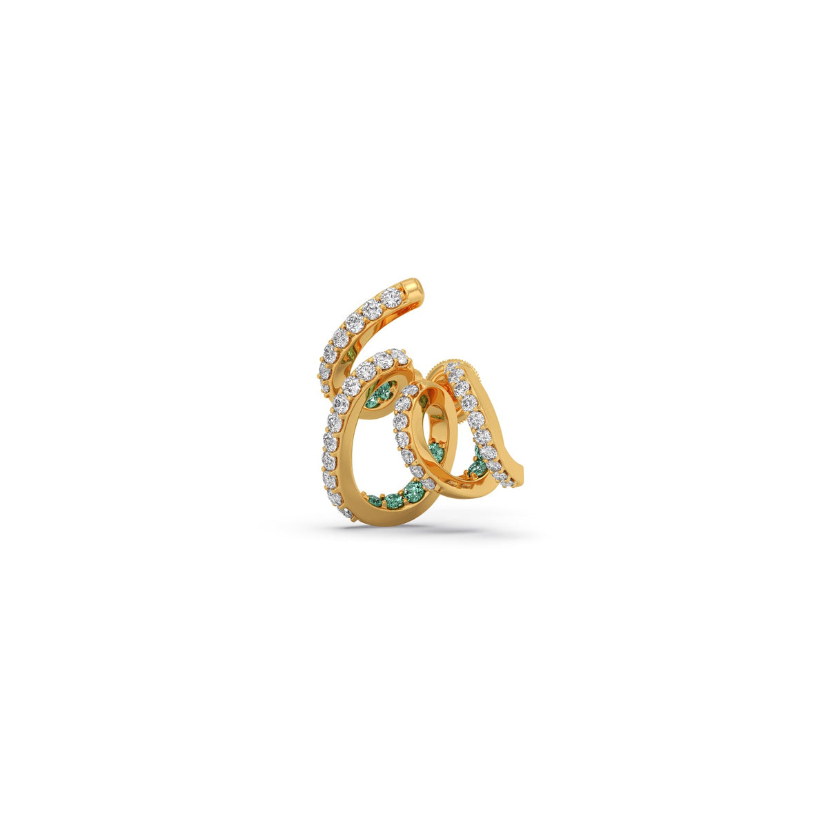 Spiral Gemstone Diamond Earrings