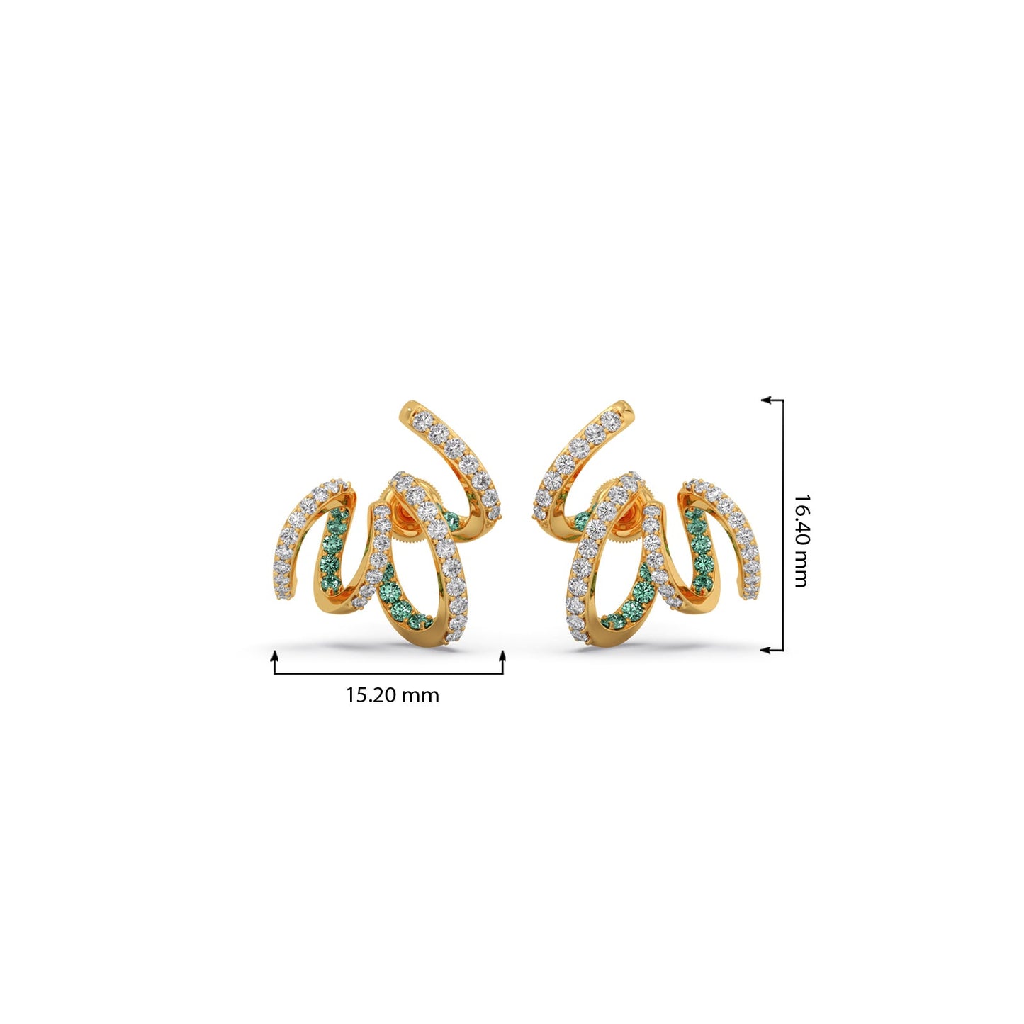 Spiral Gemstone Diamond Earrings