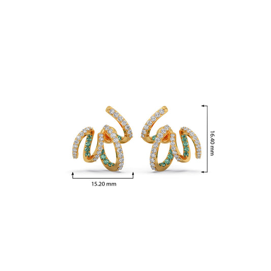 Spiral Gemstone Diamond Earrings