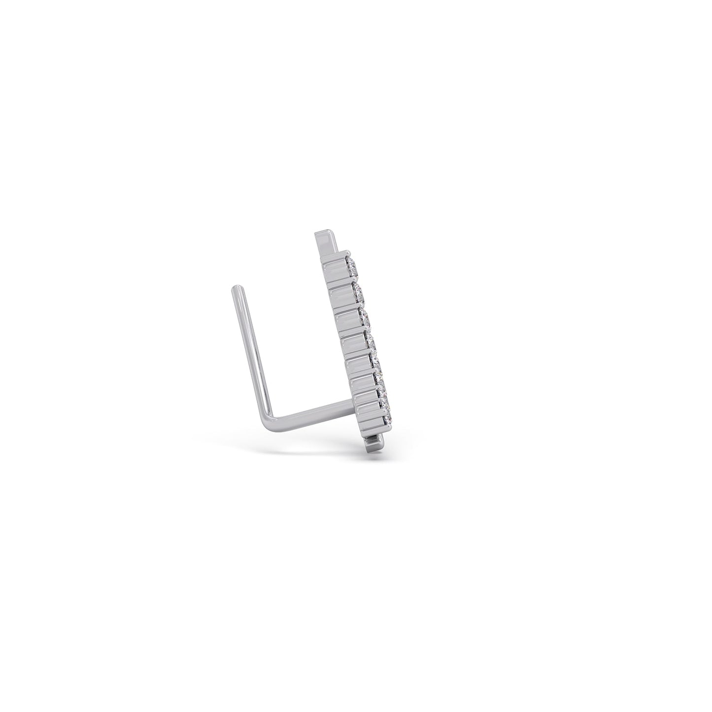 Arc Line Round Diamond Climber Earrings
