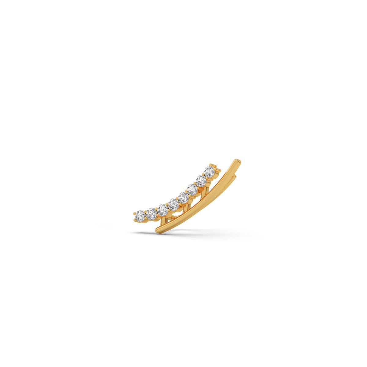 Arc Line Round Diamond Climber Earrings