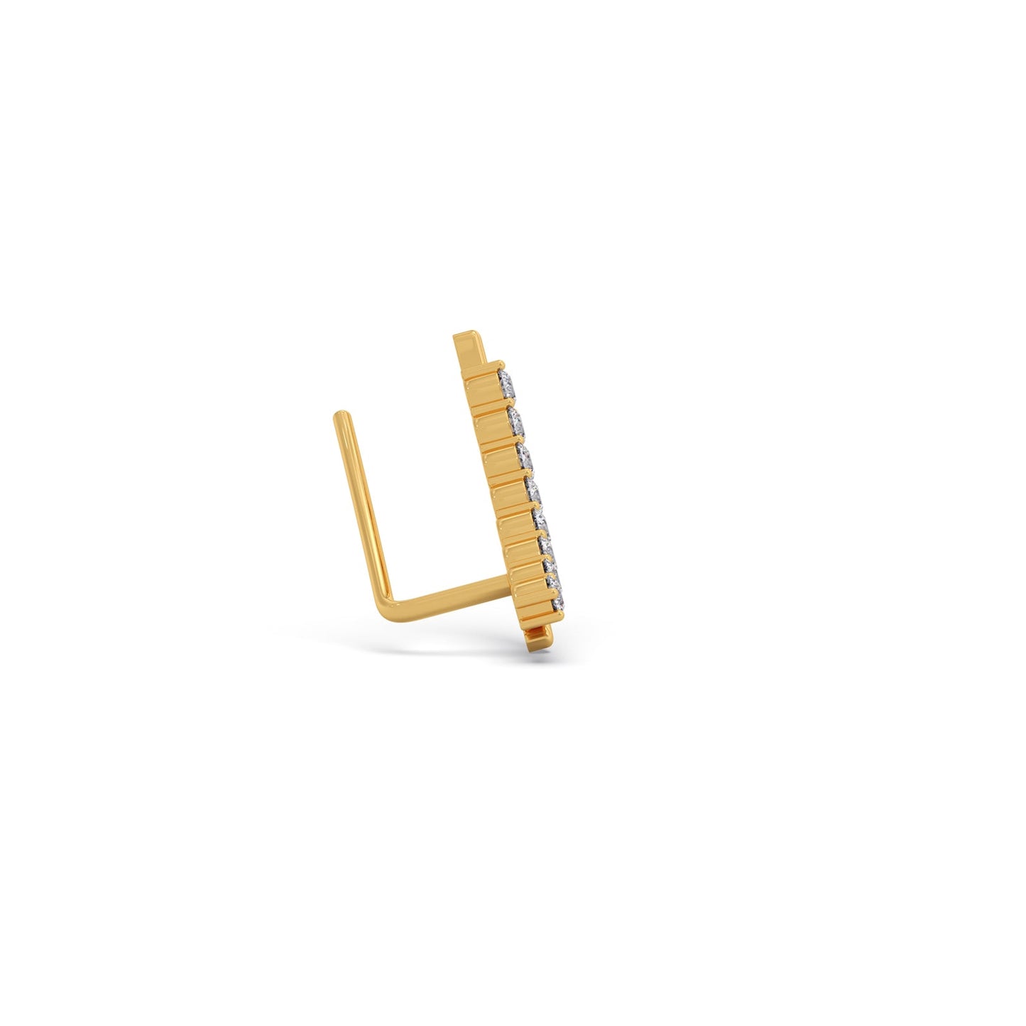 Arc Line Round Diamond Climber Earrings
