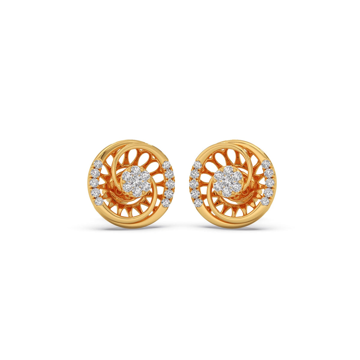 Celestial Cluster Diamond Stud Earrings