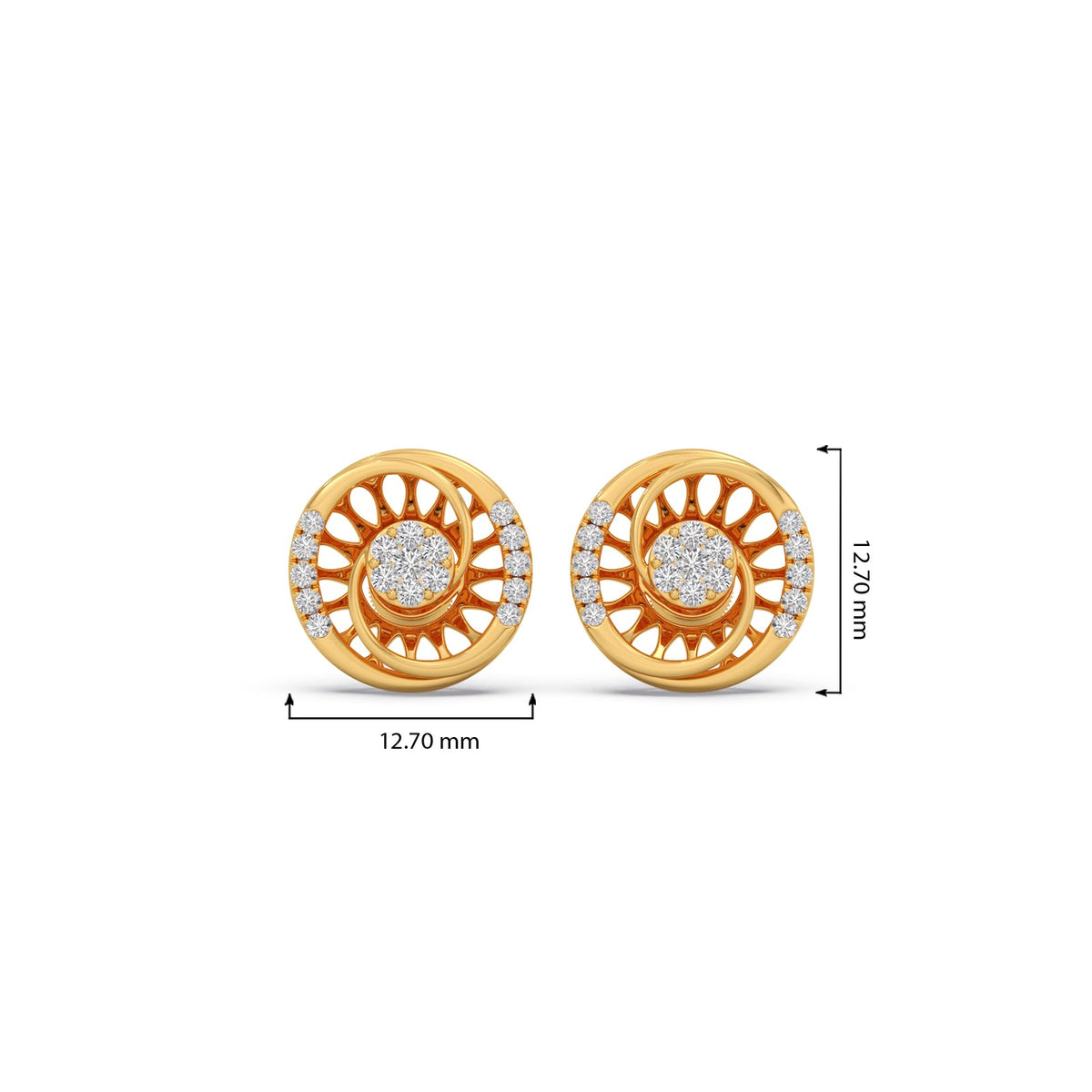 Celestial Cluster Diamond Stud Earrings