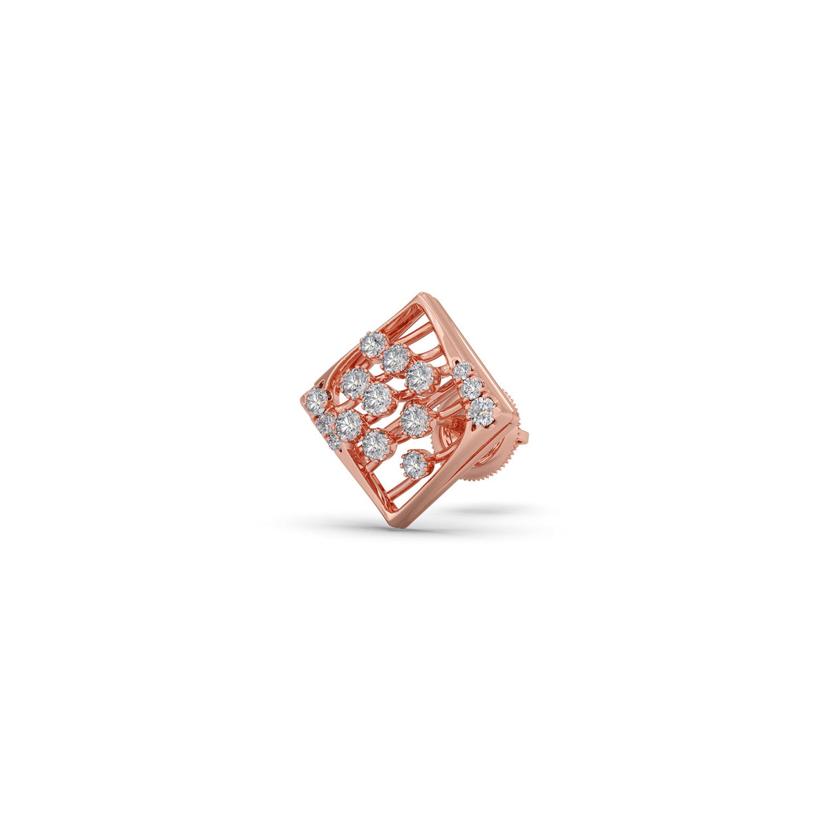 Celestia Square Diamond Stud Earrings