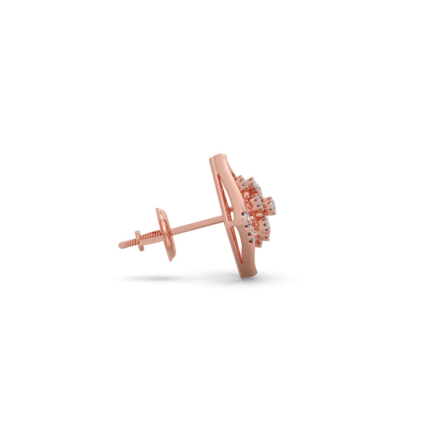 Celestia Square Diamond Stud Earrings