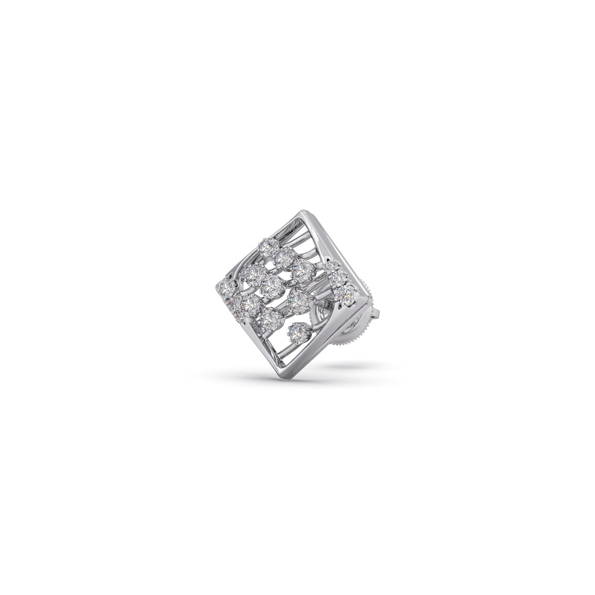 Celestia Square Diamond Stud Earrings
