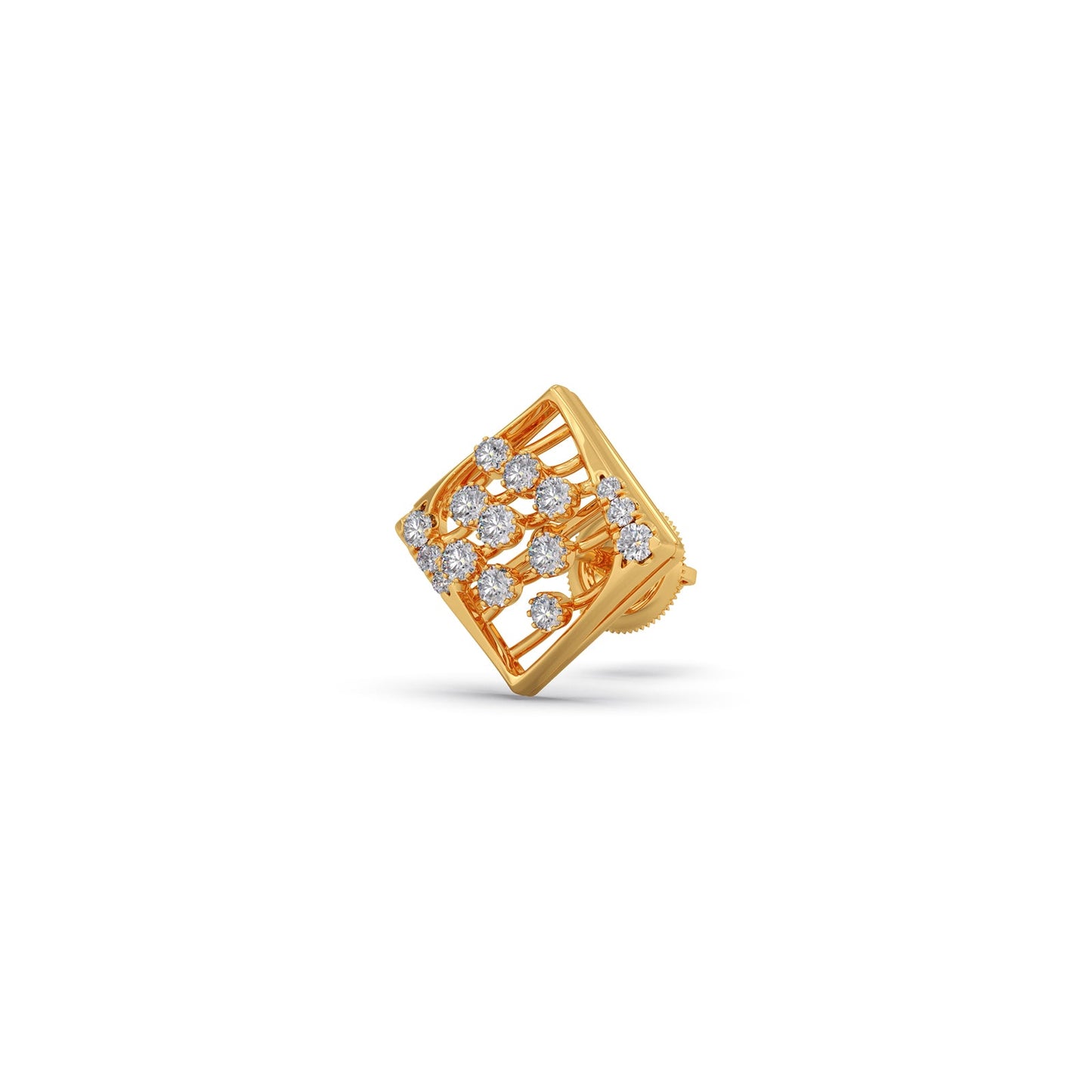 Celestia Square Diamond Stud Earrings