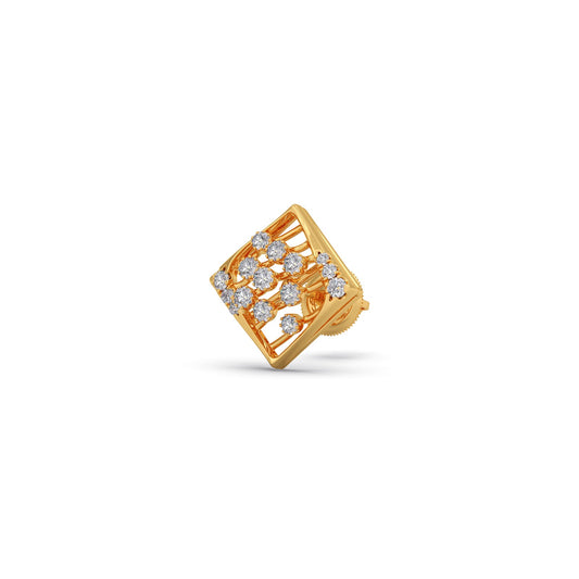 Celestia Square Diamond Stud Earrings